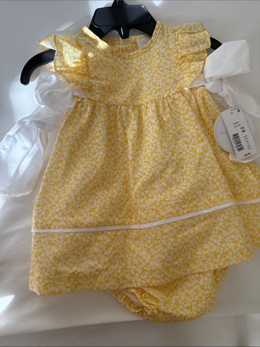 Edgehill Collection Yellow Floral Baby Dress with Bloomers NWT Size 6M Baby Girl